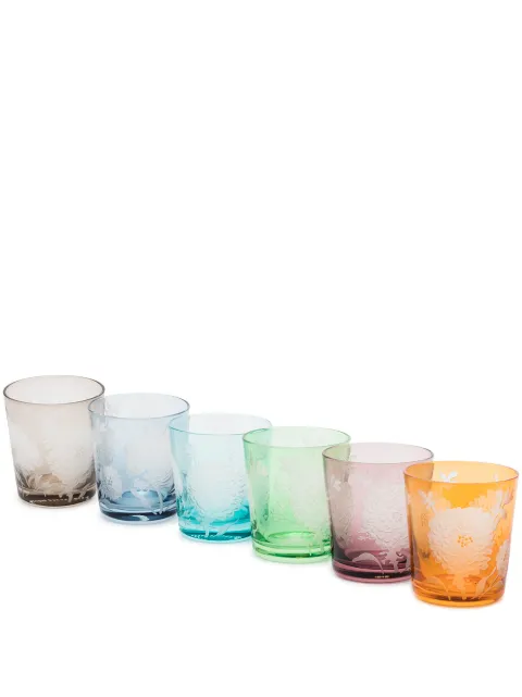 POLSPOTTEN Peony glass tumblers (set of 6)
